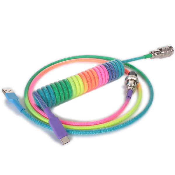 Cookie Atom Coiled Aviator Cable - Rainbow
