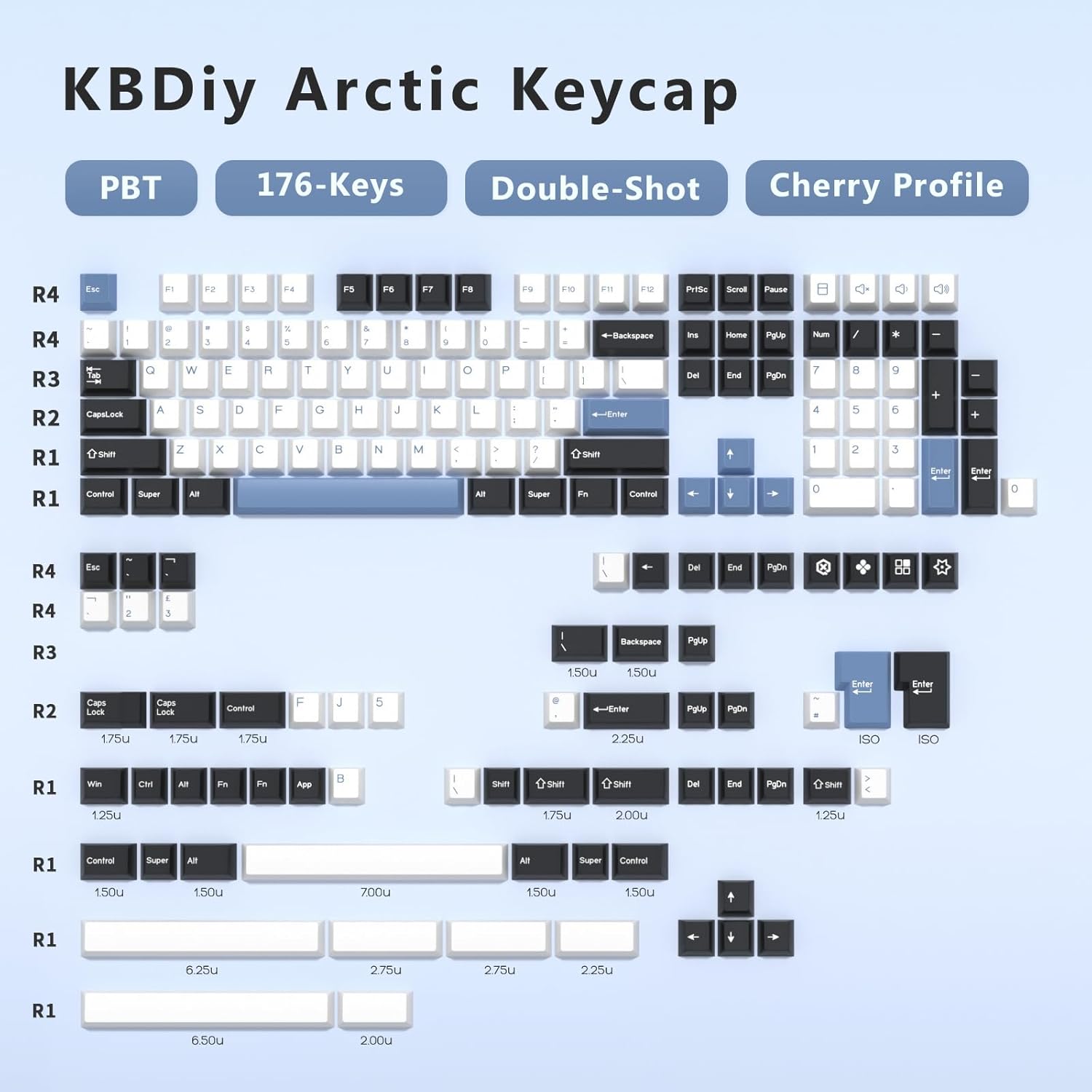 KBDIY PBT Keycap Set - Arctic – Control Shift Escape